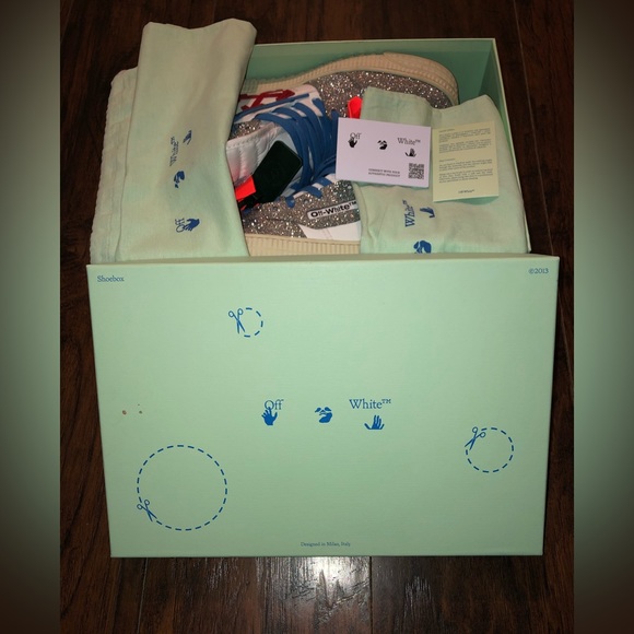 OFF-WHITE Off Court 3.0 High Top Sneaker Glitter White/Silver SZ44 - Picture 15 of 15